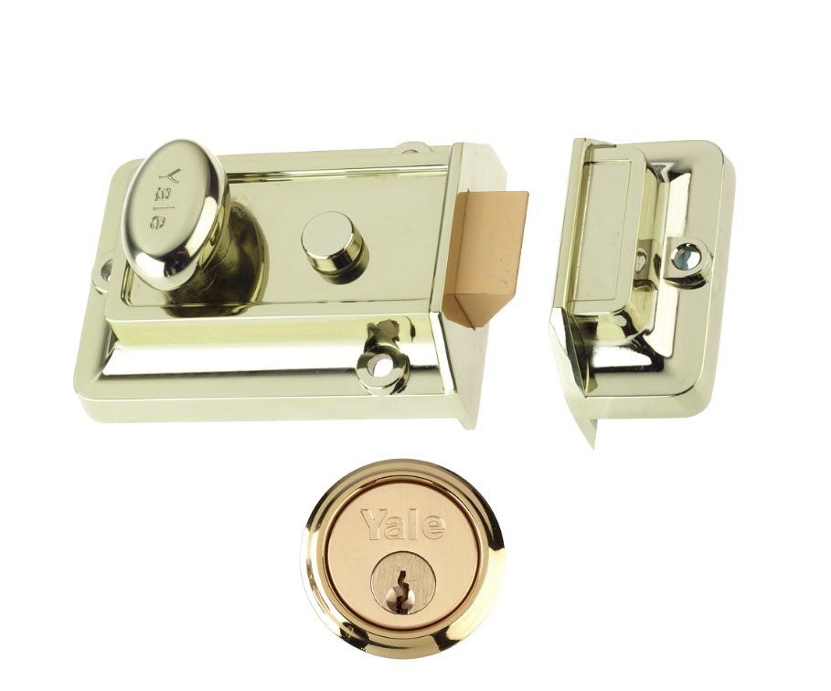YALE 77 BRASSLUX NIGHTLATCH PB CYLINDER