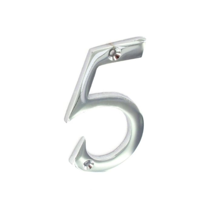 NUMERAL 5 75MM CHROME