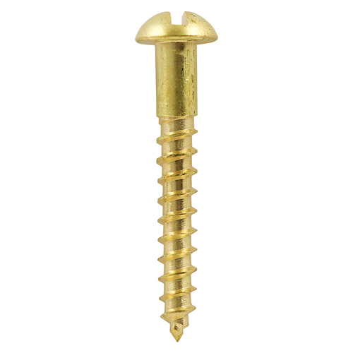 4 X 1/2" SOLID BRASS ROUNDHEAD SLOTTED WOODSCREW