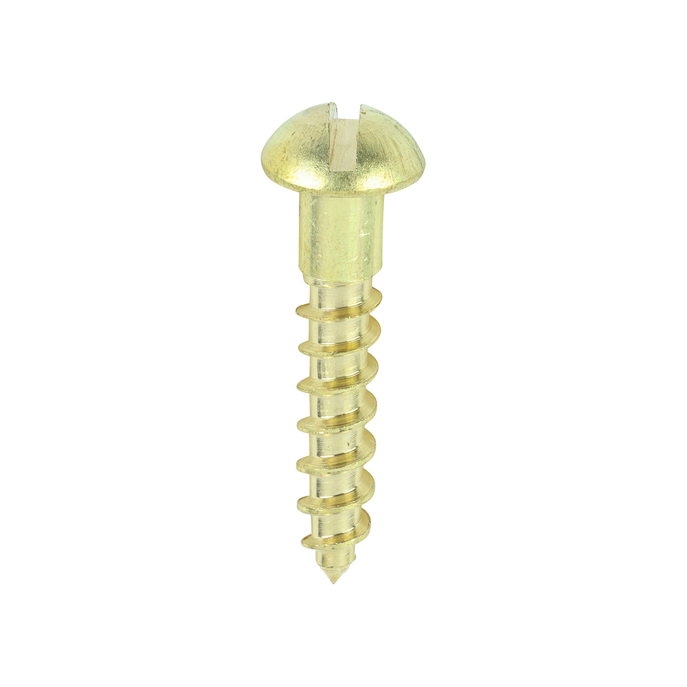 6 X 3/4" SOLID BRASS ROUNDHEAD SLOTTED WOODSCREW