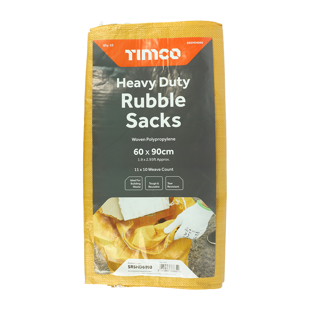 HEAVY DUTY RUBBLE SACKS - ROLL OF 10