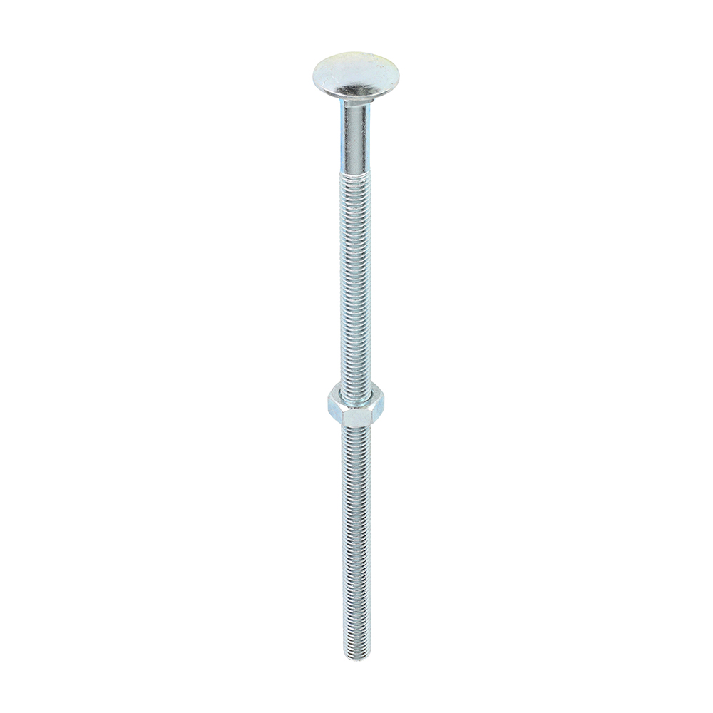 M8 X 180 CARRIAGE BOLTS & NUTS ZP