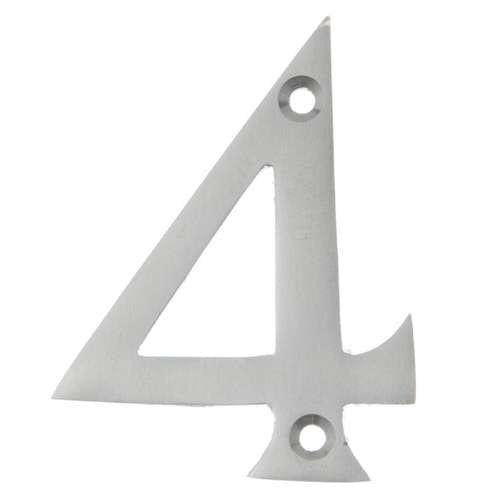 NUMERAL 4 75MM SATIN CHROME