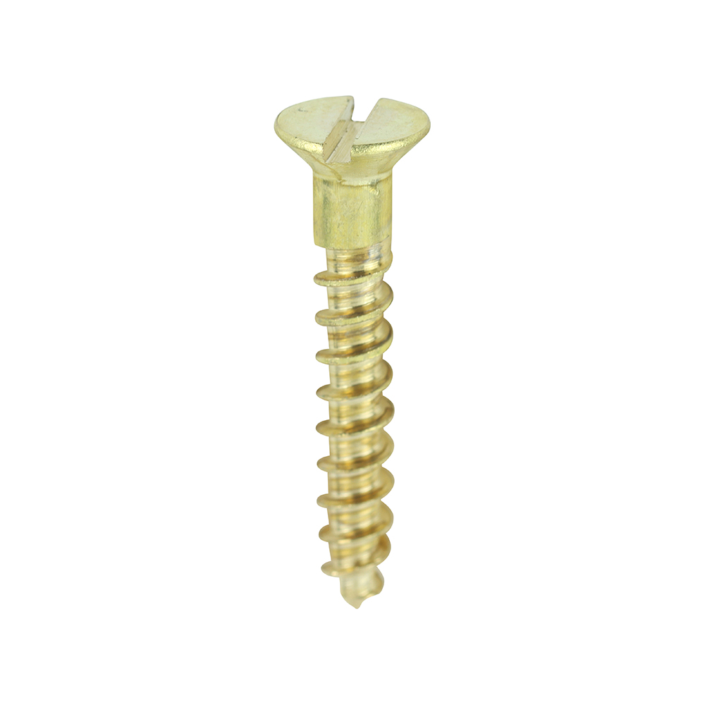 4 X 3/4" SOLID BRASS COUNTERSUNK SLOTTED WOODSCREW