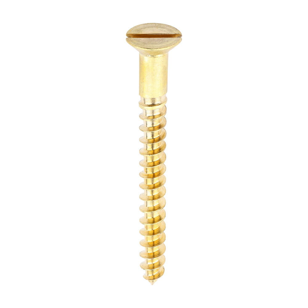 10 X 2" SOLID BRASS COUNTERSUNK SLOTTED WOODSCREW