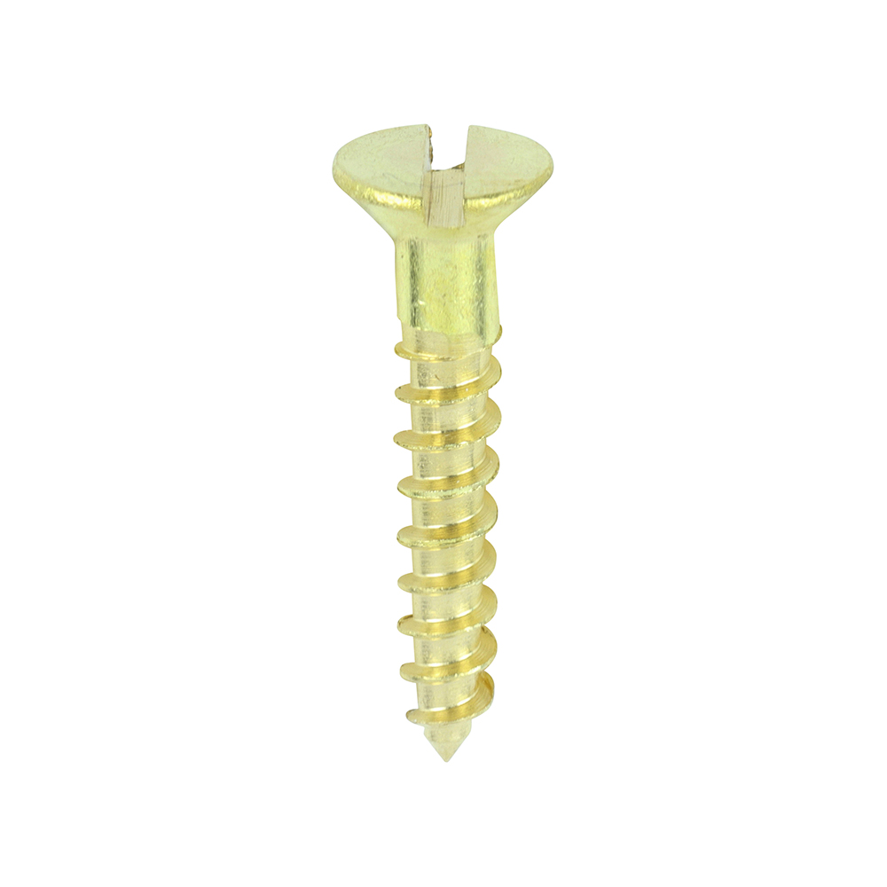 4 X 5/8" SOLID BRASS COUNTERSUNK SLOTTED WOODSCREW