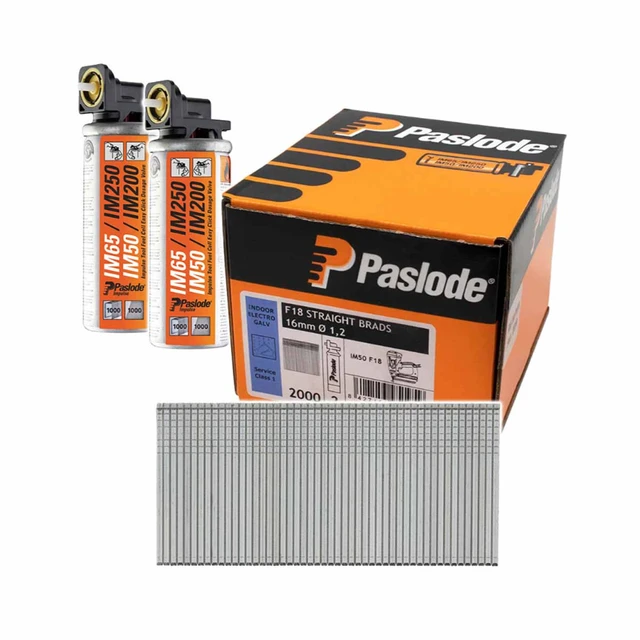 PASLODE IM65 25MM X 16G STRAIGHT BRADS WITH GAS (2000)