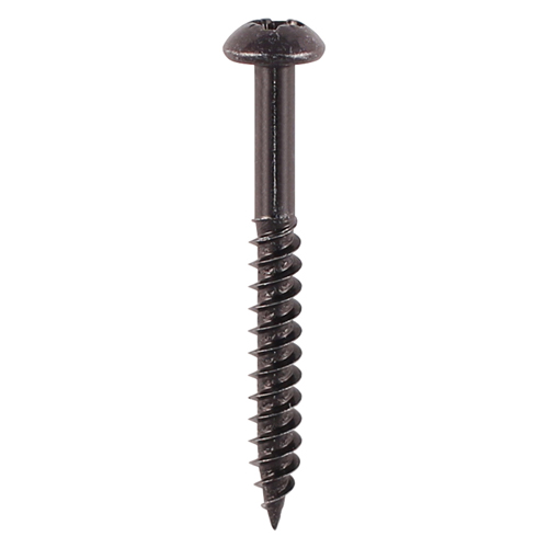 BLACKJAX 8 X 1.1/4" BLACK JAPANNED POZI ROUNDHEAD WOODSCREW