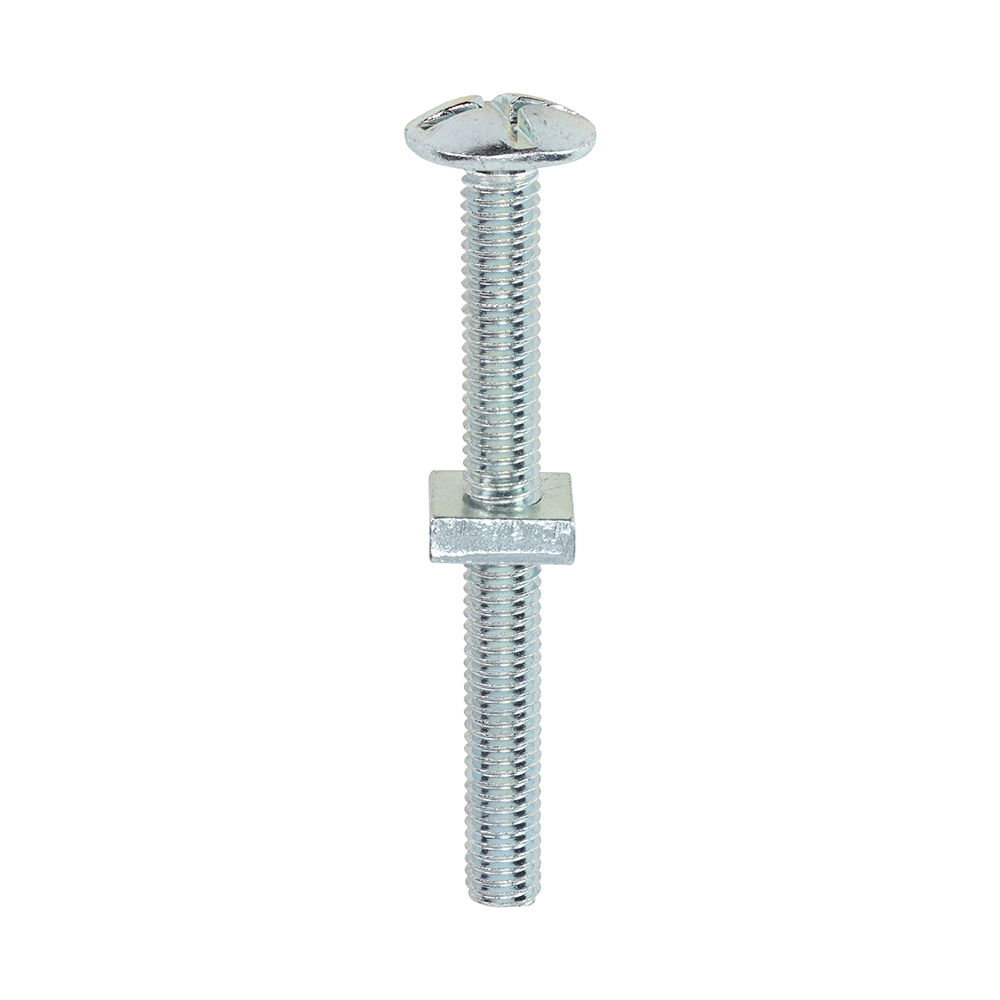 M6 X 60MM ROOFING BOLTS WITH SQUARE NUTS ZINC