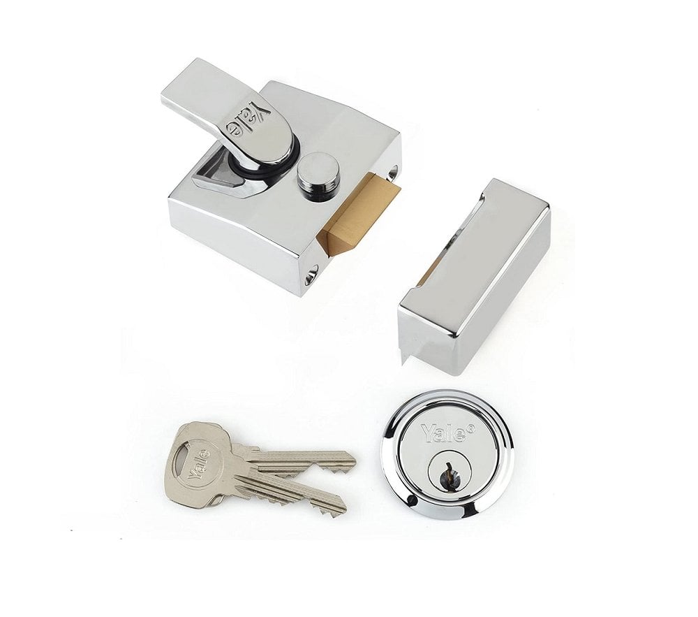 YALE 85 DEADLOCKING NIGHTLATCH CH CYLINDER CHROME BODY - SIZE 40MM