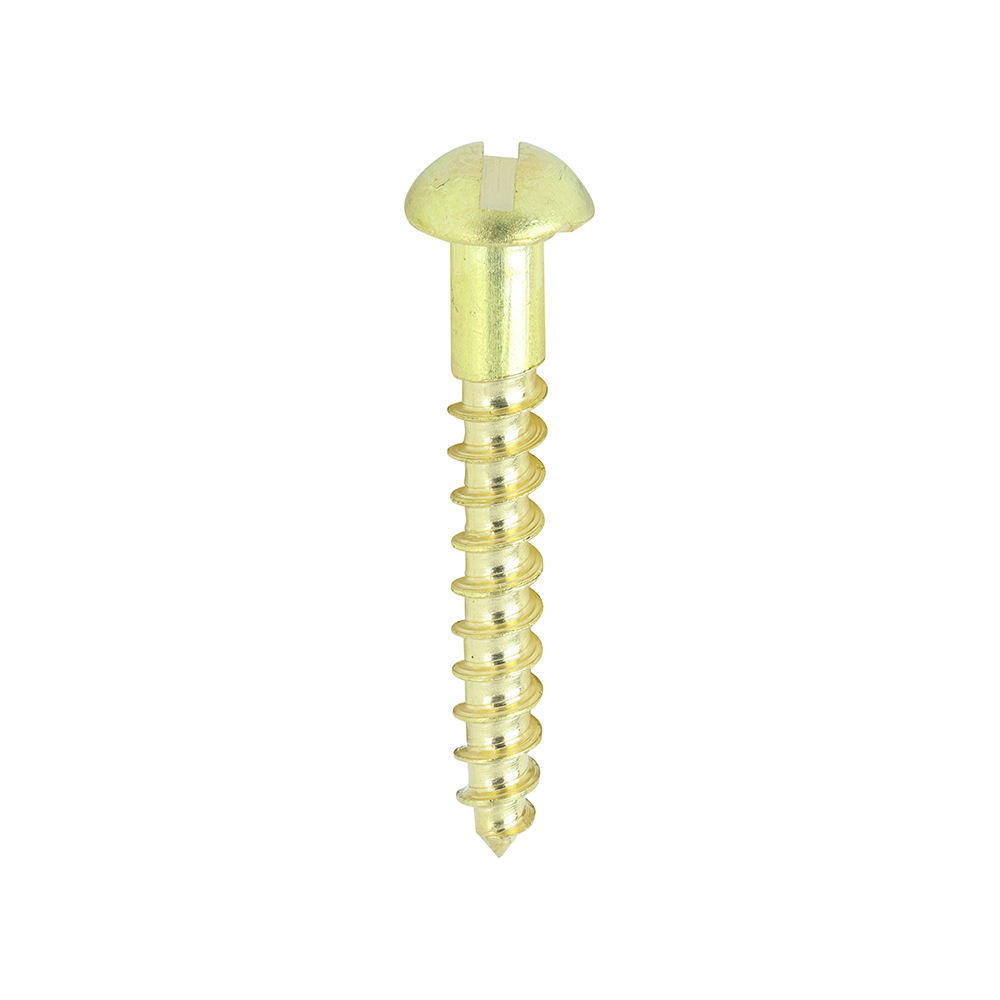 6 X 1" SOLID BRASS ROUNDHEAD SLOTTED WOODSCREW