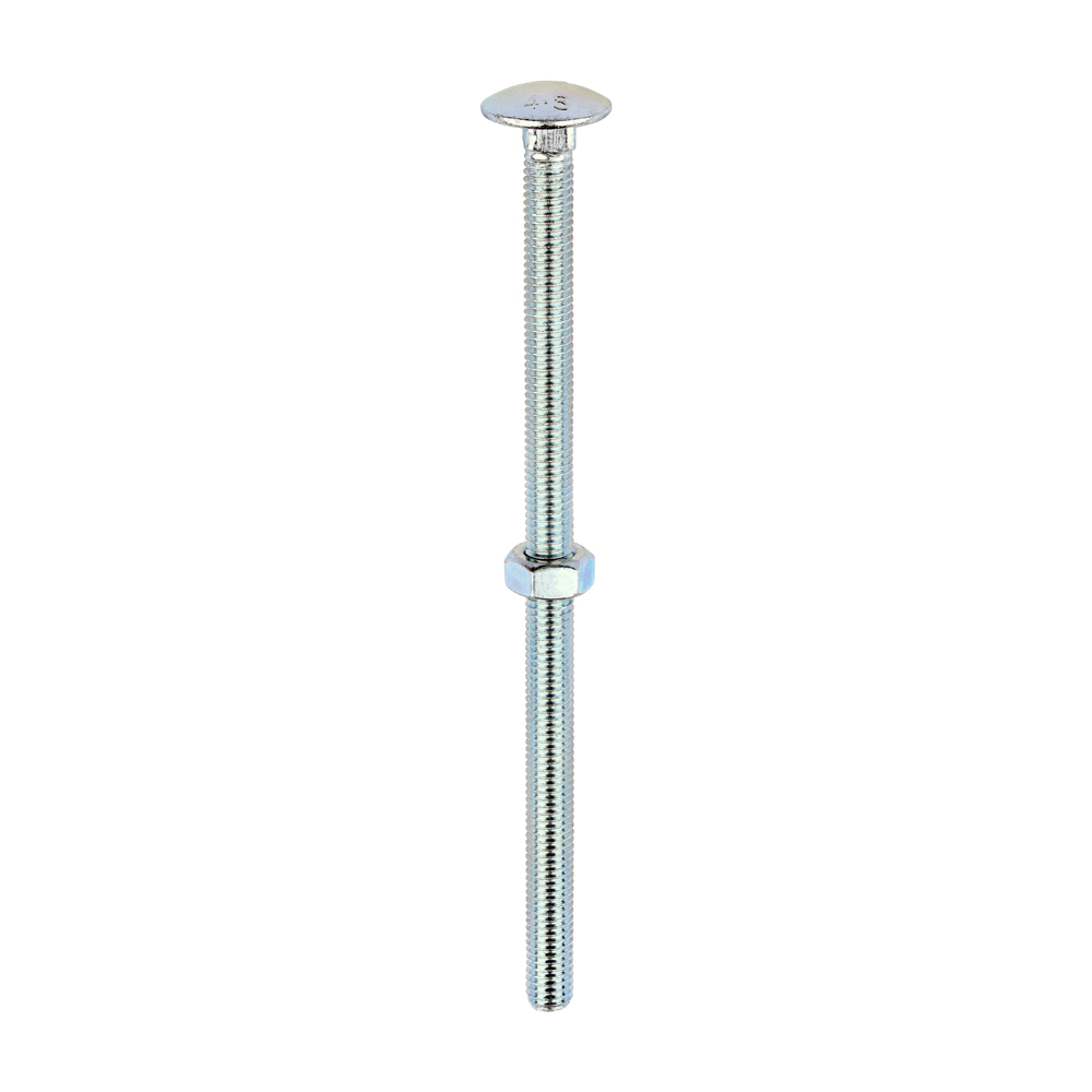 M8 X 150 CARRIAGE BOLTS & NUTS ZP