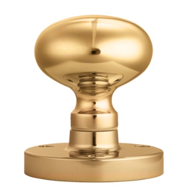M35 POLISHED BRASS MUSHROOM MORTICE KNOBS (PAIR)