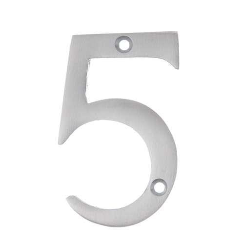 NUMERAL 5 75MM SATIN CHROME