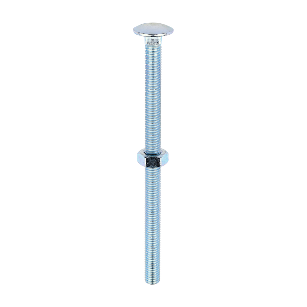 M10 X 160 CARRIAGE BOLTS & NUTS ZP