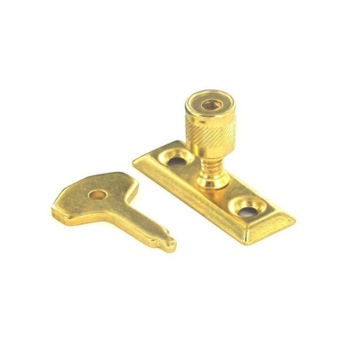 WINDOW STAY LOCK BRASS PLATED