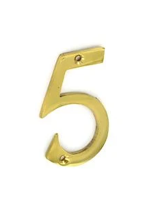 NUMERAL 5 75MM BRASS