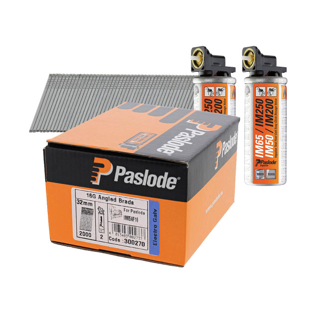 PASLODE IM65A 32MM X 16G ANGLED BRADS WITH GAS (2000)