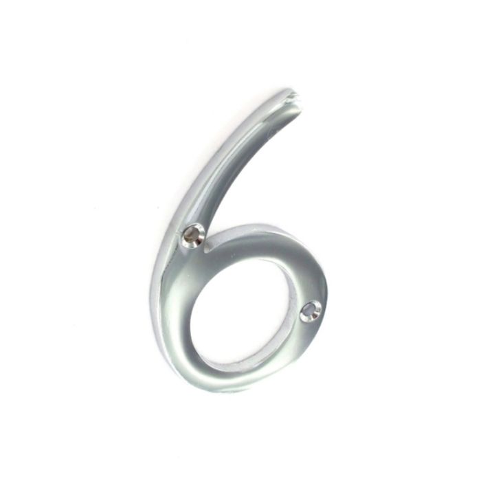 NUMERAL 6 75MM CHROME