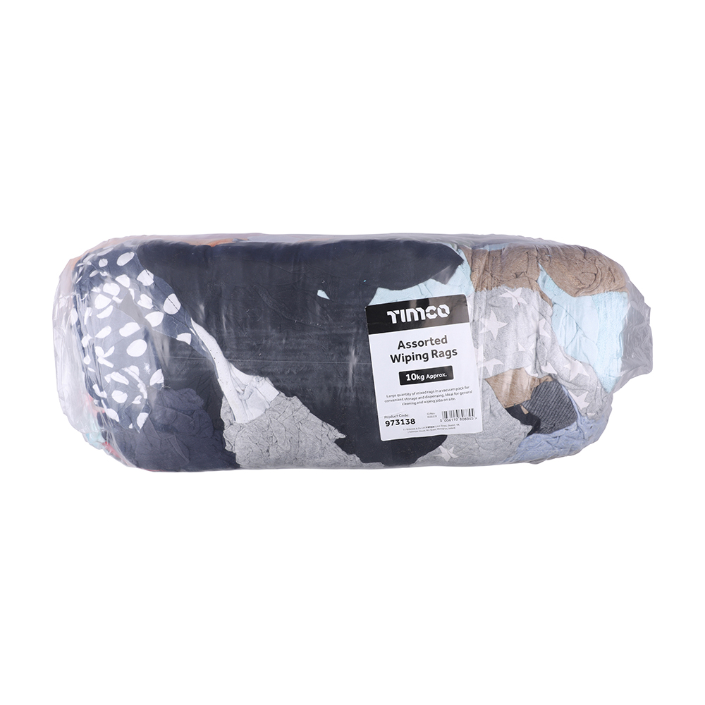 QUALITY ASSORTED CLEANING RAGS - 10KG BAG