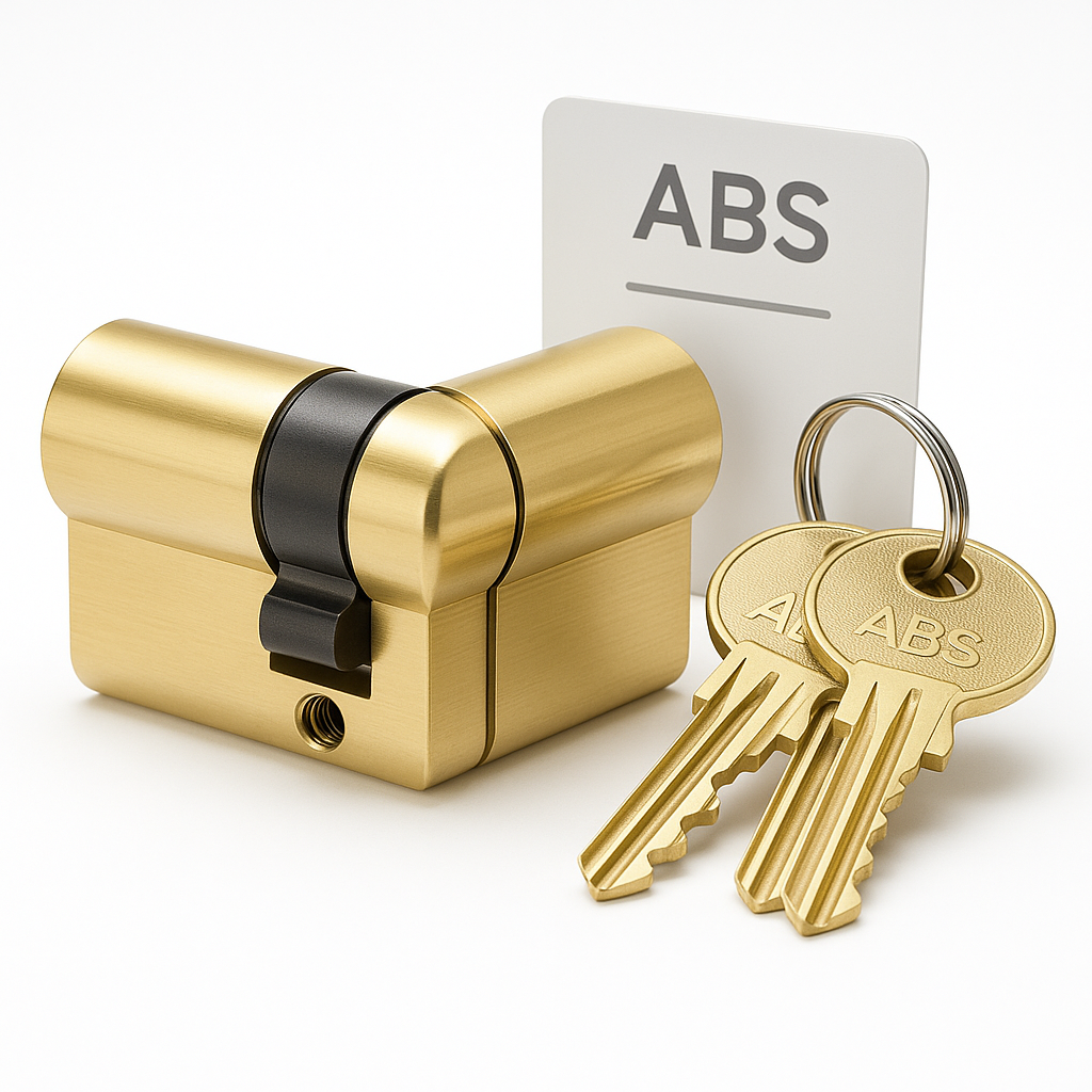 ABS 45 X 50 CYLINDER PB - 3KEYS & CARD
