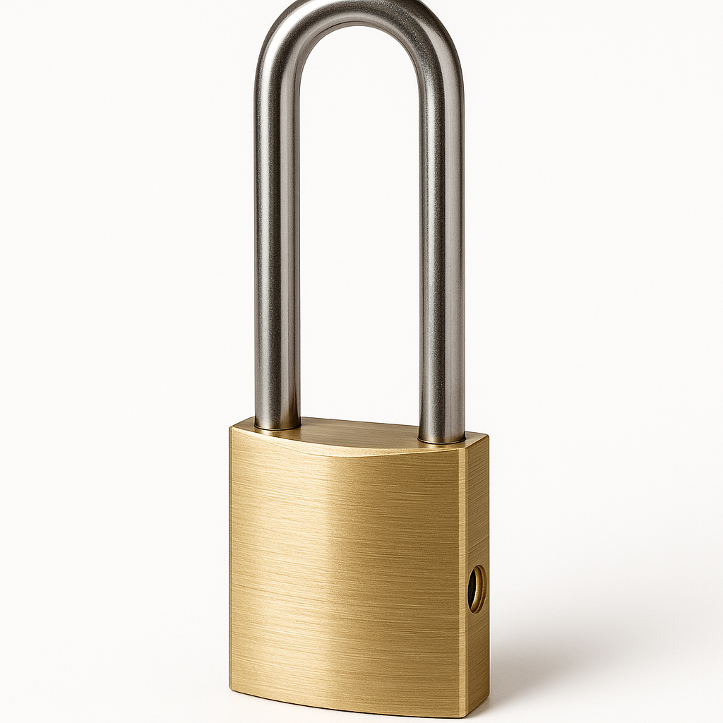 ABUS 65/40LS40C LONG SHACKLE BRASS PADLOCK