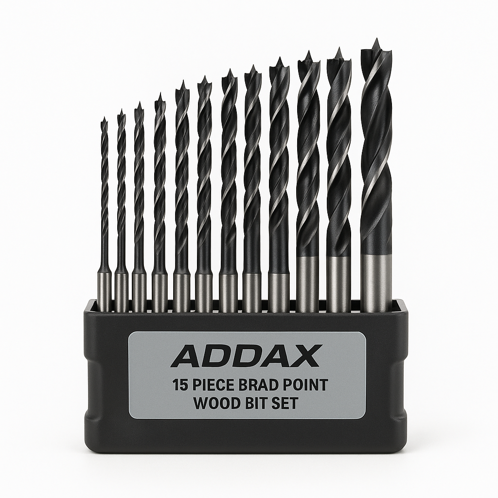ADDAX (15 PIECE) BRAD POINT WOOD BIT SET