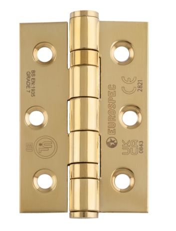 Eurospec Stainless Brass Grade 7 Ball Bearing Hinge 76mm x 51mm x 2mm