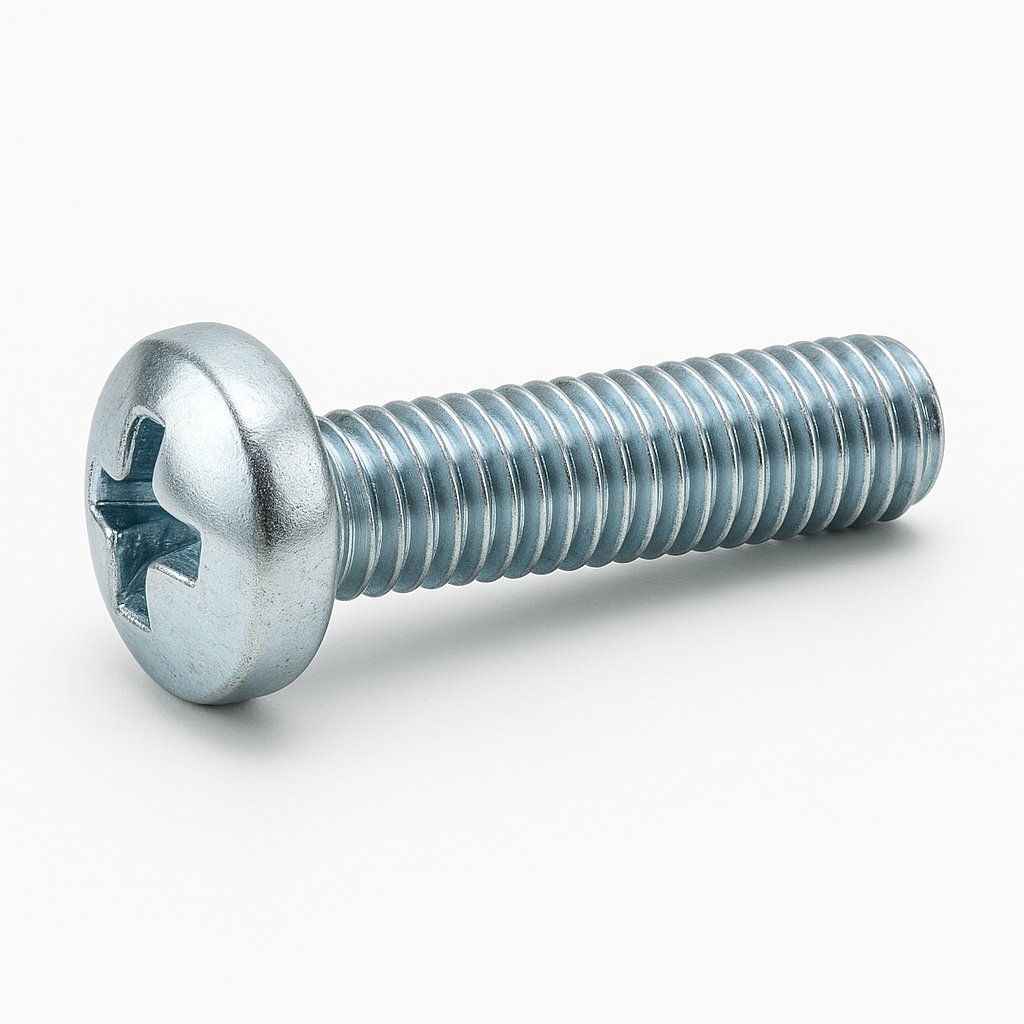 M6 X 25 BZP PAN HEAD POZI MACHINE SCREWS