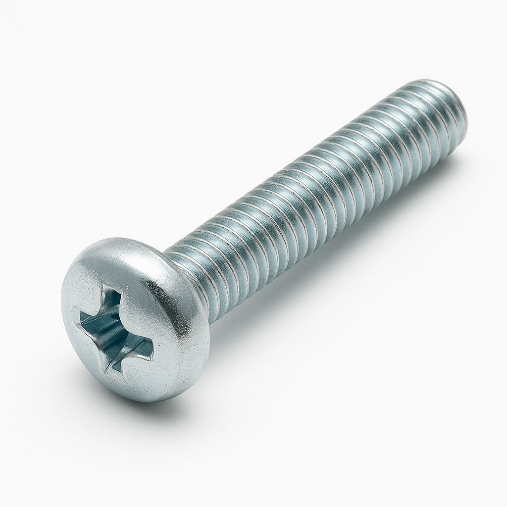 M6 X 30 BZP PAN HEAD POZI MACHINE SCREWS