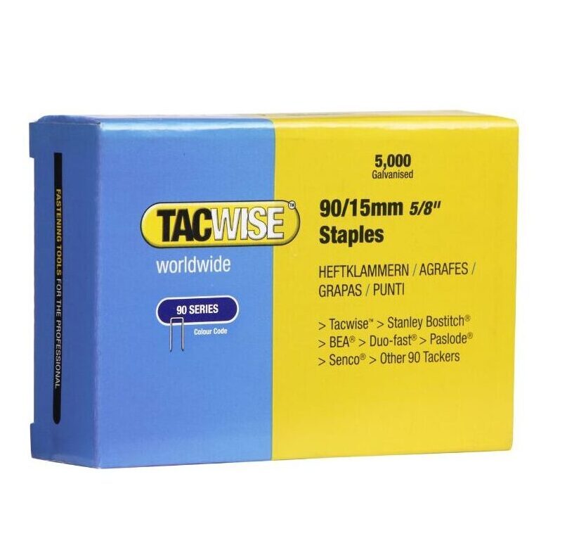 TACWISE 0306 90/15 15MM GALVANISED STAPLES (5,000)