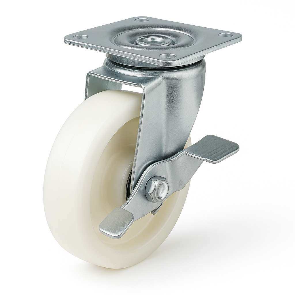 4" NYLON SWIVEL CASTORS ** WITH BRAKE**