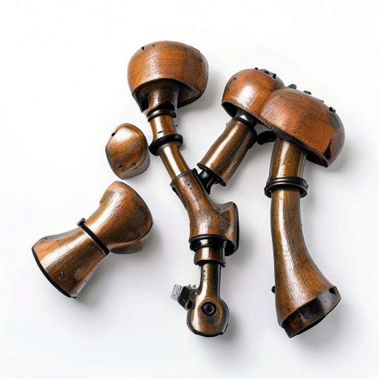 M35 BRASS MUSHROOM MORTICE KNOBS (PAIR)