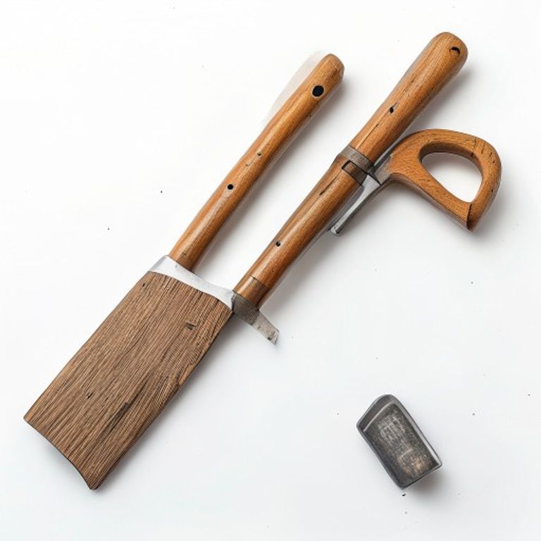 SMALL WOODEN HANDLE HAND SHOVEL