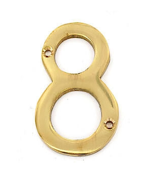 NUMERAL 8 75MM BRASS