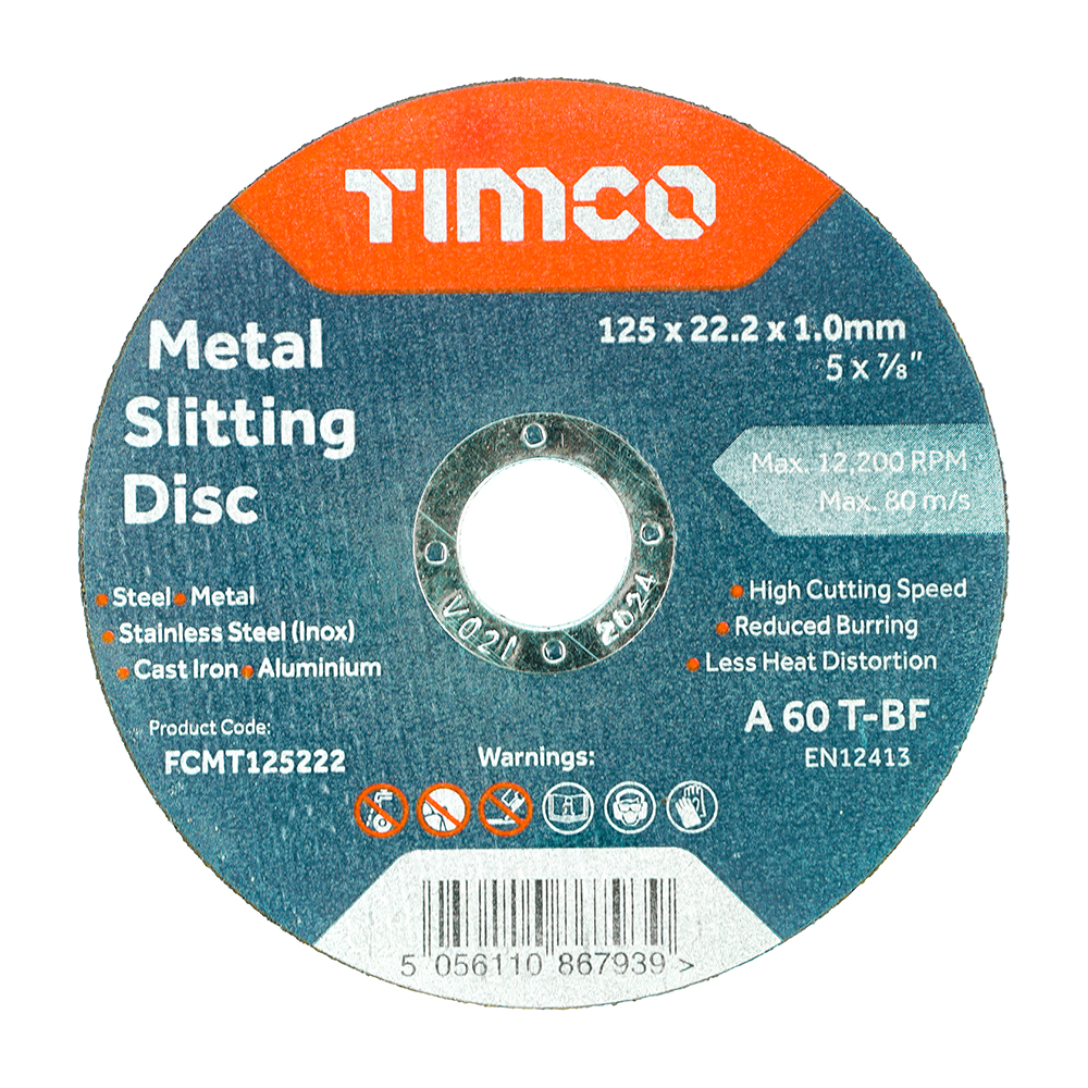 ADDAX 125MM X 1.0MM METAL CUTTING DISCS