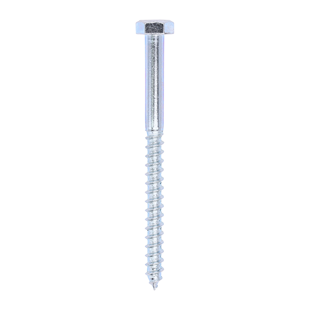M10 X 130 HEXAGON HEAD COACH SCREW ZP