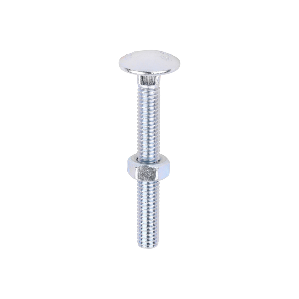M6 X 50 CARRIAGE BOLTS & NUTS ZP