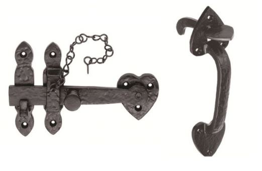 THUMB LATCH SET BLACK ANTIQUE