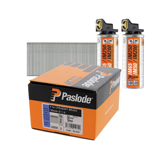 PASLODE IM65 50MM X 16G STRAIGHT BRADS WITH GAS (2000)