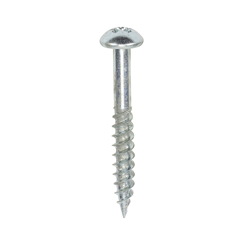 10 X 1.1/2" BZP ROUNDHEAD POZI WOODSCREWS