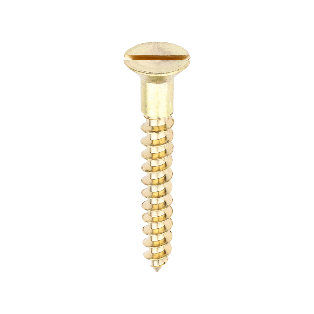 10 X 1.1/2" SOLID BRASS COUNTERSUNK SLOTTED WOODSCREW