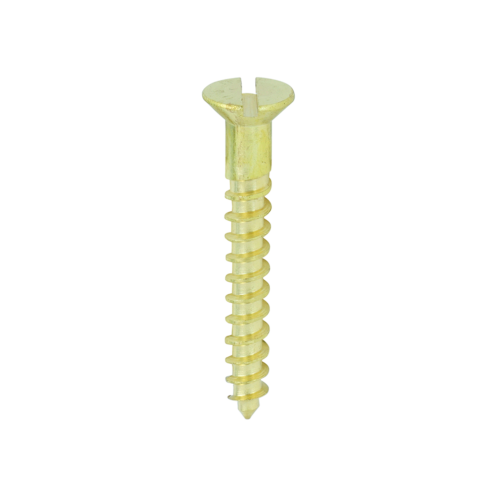 8 X 1.1/4" SOLID BRASS COUNTERSUNK SLOTTED WOODSCREW