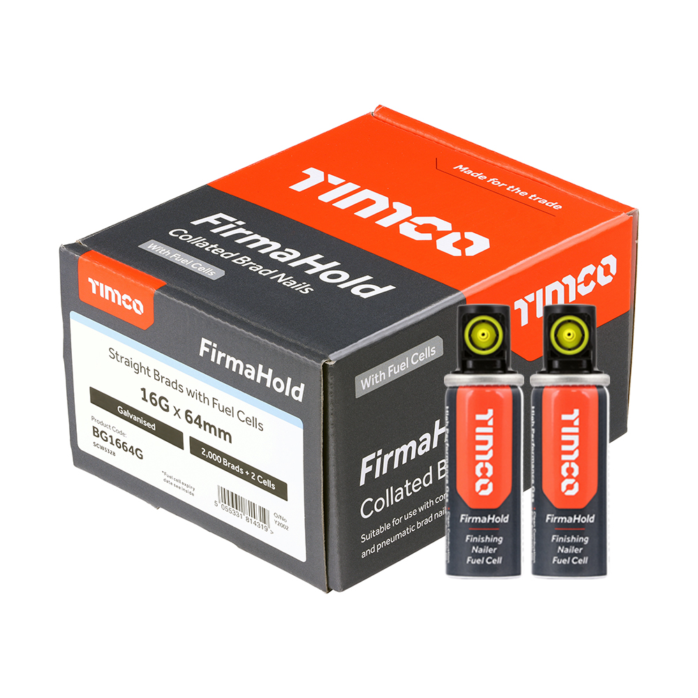 FIRMAHOLD 64MM X 16G STRAIGHT BRADS WITH GAS (2000)