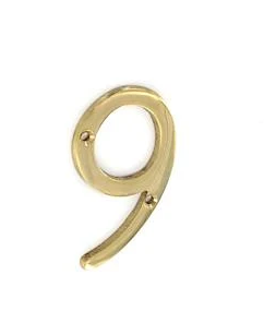 NUMERAL 9 75MM BRASS